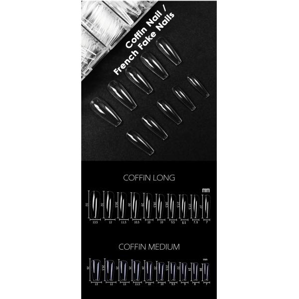 French Style 500pcs Artificial Square Shape Soft Nail Tapered Nail Tips Uv Gel Nail Tip Cover with Box DIY Creative