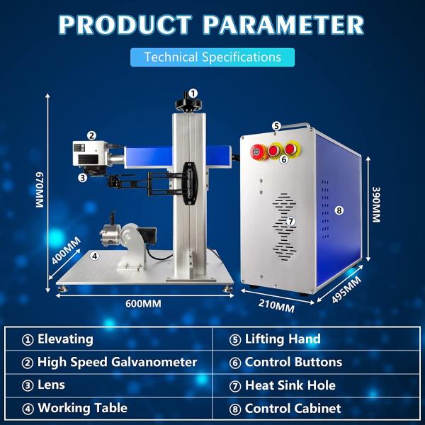 Portable Small Fiber Laser 20w 30w 50w 100w Max Raycus JPT CNC Desktop Color Fiber Laser Marking Machine Price for Metal