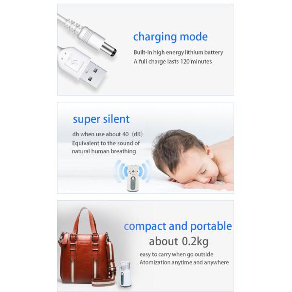 Kids Portable Ultrasonic Mesh Nebulizer Fine Particles Handheld Nebulizer For Asthma