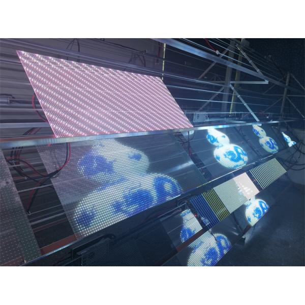 Interior Decoration P4 Transparent LED Film Display Hoisting / Affixed Installation