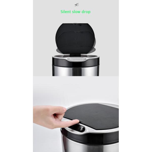 3.4 gal Garbage Slim Townew T3 Slim Stainless Steel Trash Can with Smart Sensor