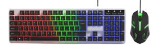 China Wired Gaming Keyboard and Mouse Combo Rainbow Carbon Film Design on sale