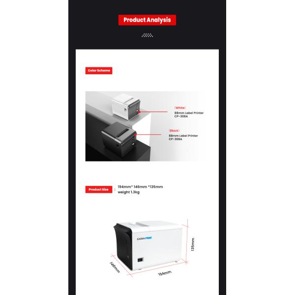 Fast Speed Carav Restaurant POS Receipt Printer 1 Year Warranty For Food Store