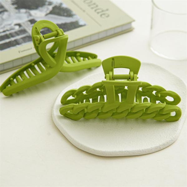 Summer mint green flower heart resin grasping hair clipper accessories cross hollow hair clip hair long shark clip