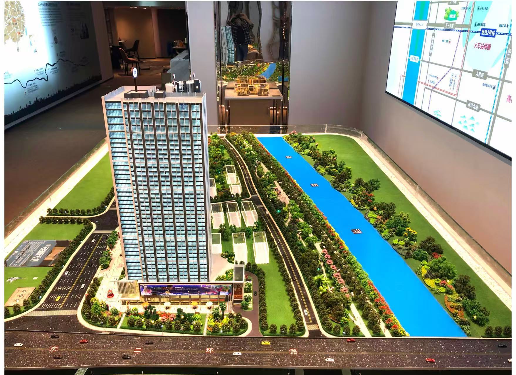 Modern Mixed Architectural Scale Model Office Building Architectural Model 1:100