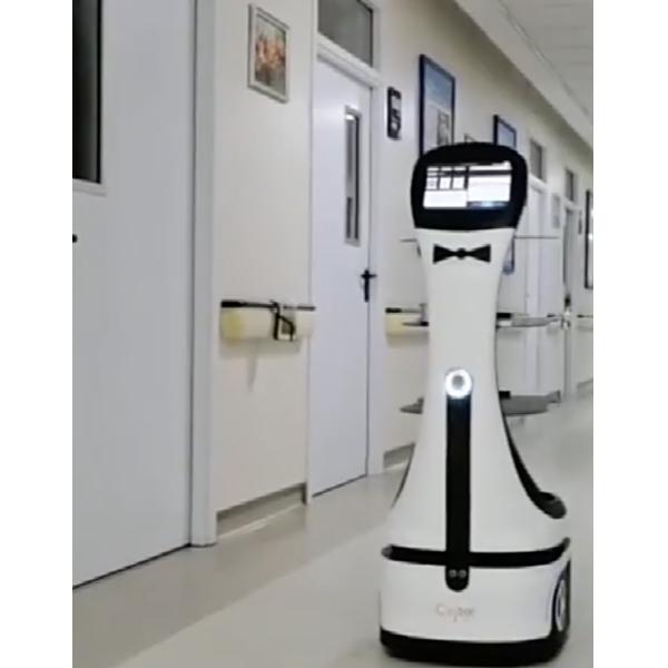 Dish Delivery Self Charging Robot LCD Screen Hotel Remote Control Robot