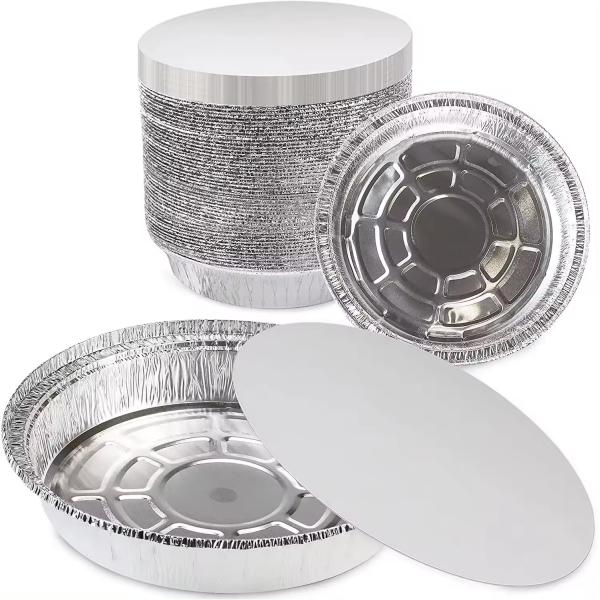 7 8 9 Inches Round Aluminum Foil Pan For Cooking Silver Foil Container