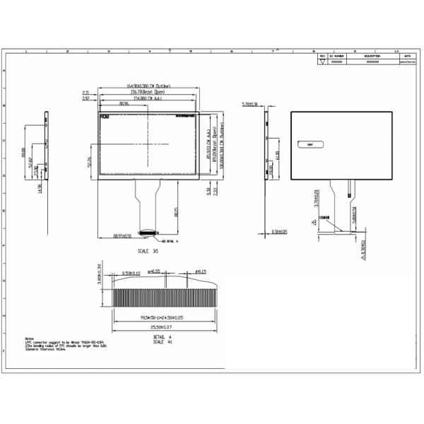 7 Inch LCD Panel TN TFT Display 800*480 Resolution 50pin RGB Interface