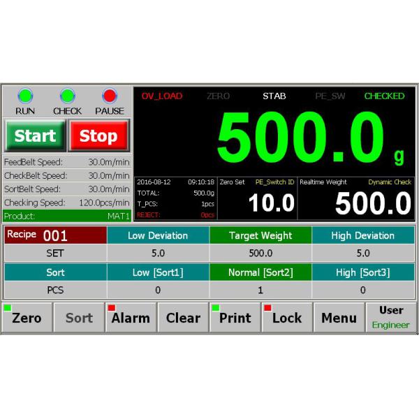 TTF Touch Screen Automatic Checkweigher Indicator Controller For Check Weigher Scale