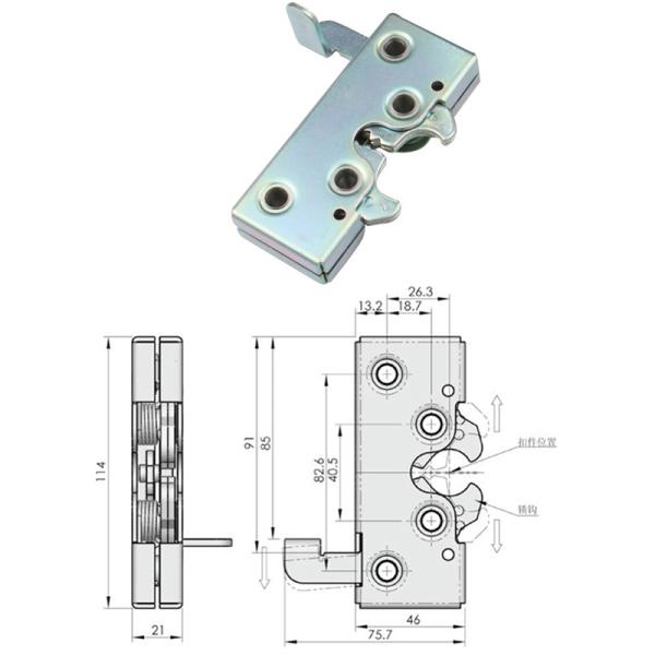 Silver Rotary Heavy Duty Latch Lock
