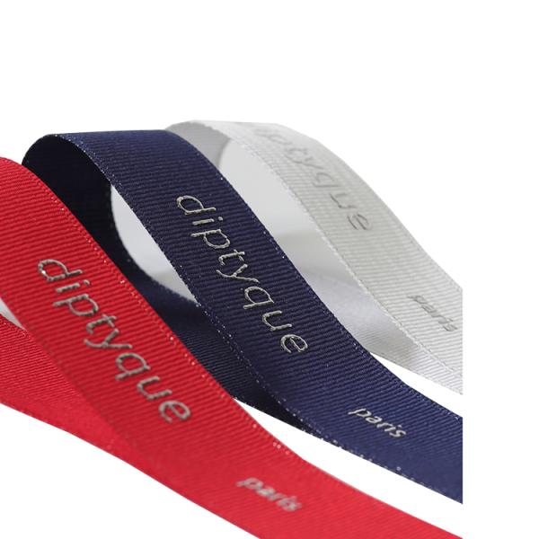 Colored 25MM Satin Ribbon , Customized Logo Double Sided Satin Ribbon