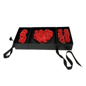 Reusable Flower Valentines Gift Box , Collapsible Cardboard Wedding Box