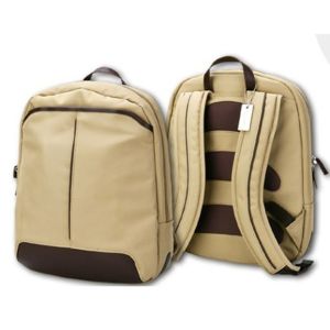Zippered Computer Backpack Fully Padded Back Leather Laptop Bag