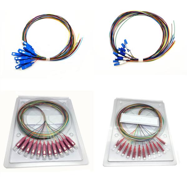 12 Strand Ribbon Fanout Fiber Pigtail SC APC 900um Tight Buffer