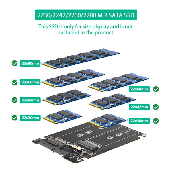 Dual M.2 B Key/B&M Key SSD to 2.5" SATA III Card With Selection Switch Plastic Enclosure