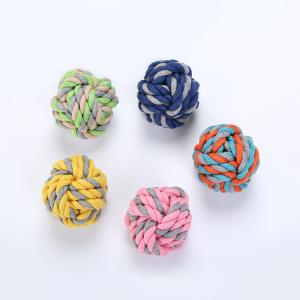 China Bite Resistant Cotton Dog Rope Toy Ball Braided Cotton Chew Knot Ball For Dog Teeth Cleaning on sale