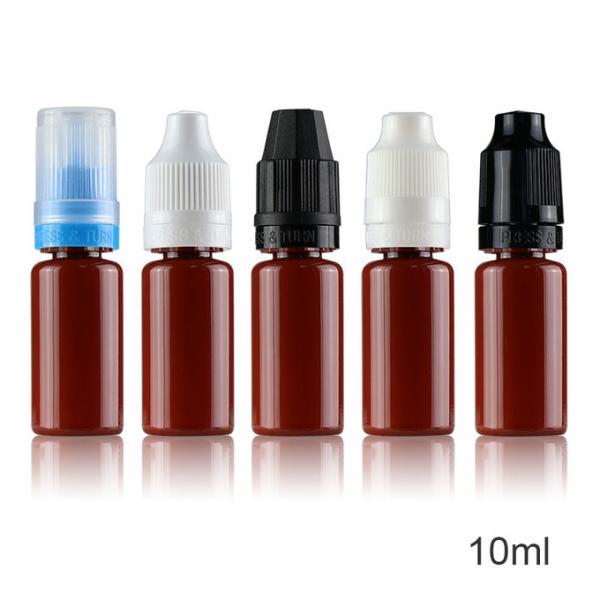 Empty Brown Pet Liquid Dropper Bottle 10ml Capacity With Anti - Theft Cap