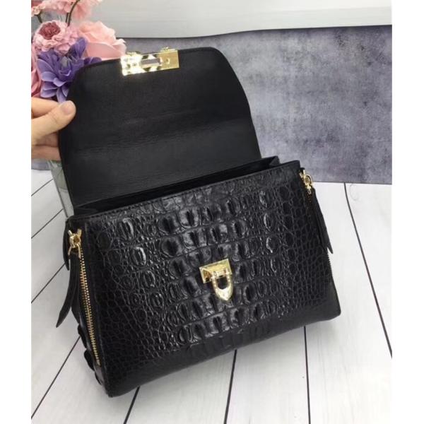 Exotic Genuine Crocodile Skin Woman Orange Purse Authentic Alligator Leather Lady Handbag Female Crossbody Shoulder Bag