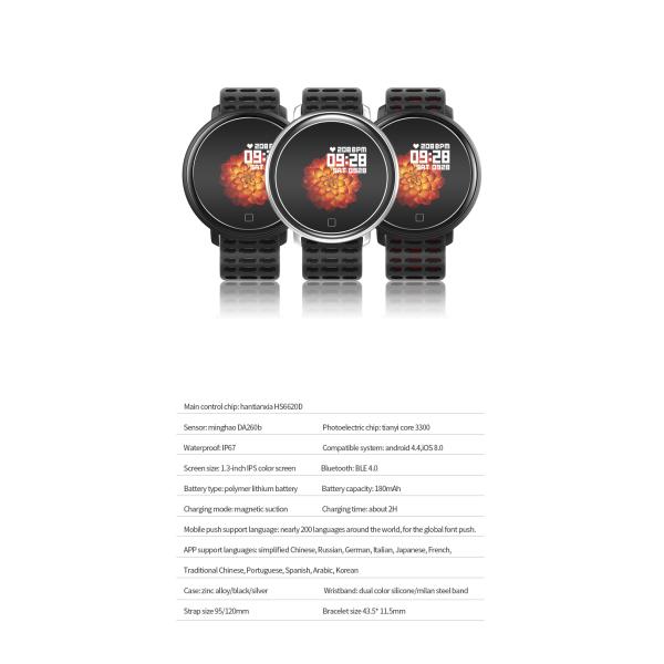H31 Heart Rate Fitness Tracker NFC Touch Screen Silicone Watch Tape Social Sharing Smartwatch