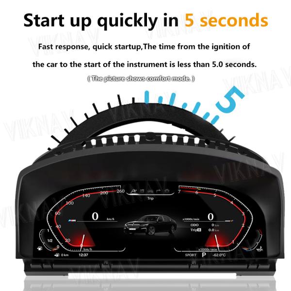 Viknav IPS Screen For BMW 7 Series E65 E66 (2001-2008) 12.3 inch Upgrade Smart Cluster Digital Dashboard Speedometer