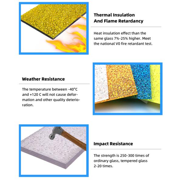 UV 400 Unbreakable Clear Colored Polycarbonate Sheets Diamond Poly Carbonate Plate
