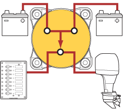 6007 Red Mini Selector Battery Isolator Switch with Removable Knob