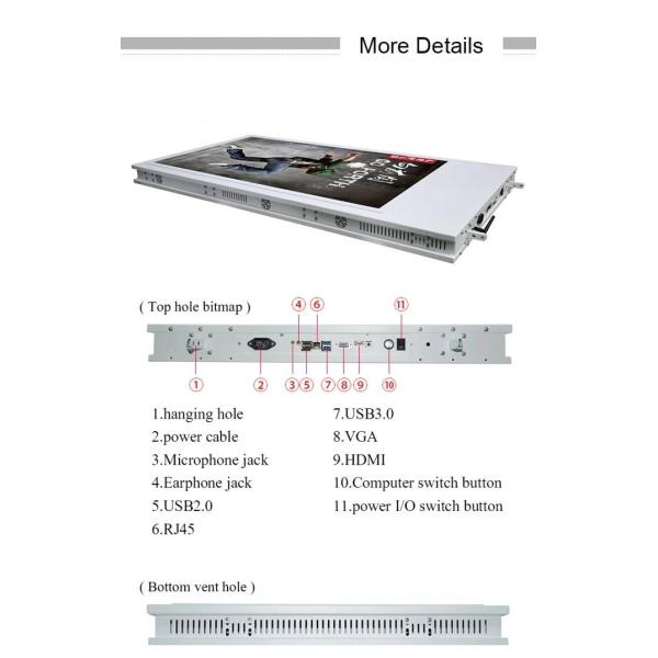 Shopping Mall Wall Mounted Digital Signage With Android Windows System