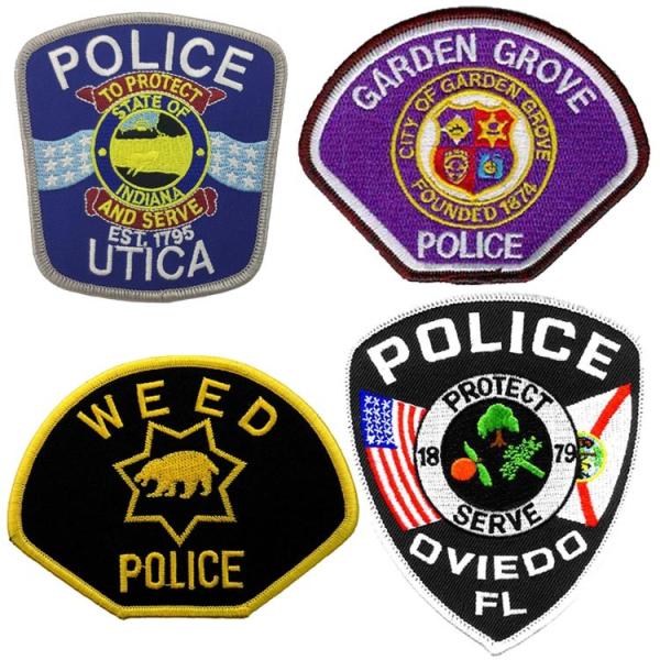OEM Machine Washable Police Embroidered Patch No Backing For Hoodies