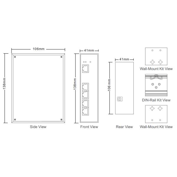 Fast Ethernet PoE Switch,Unmanaged,5x10/100Base-TX / 5xPoE