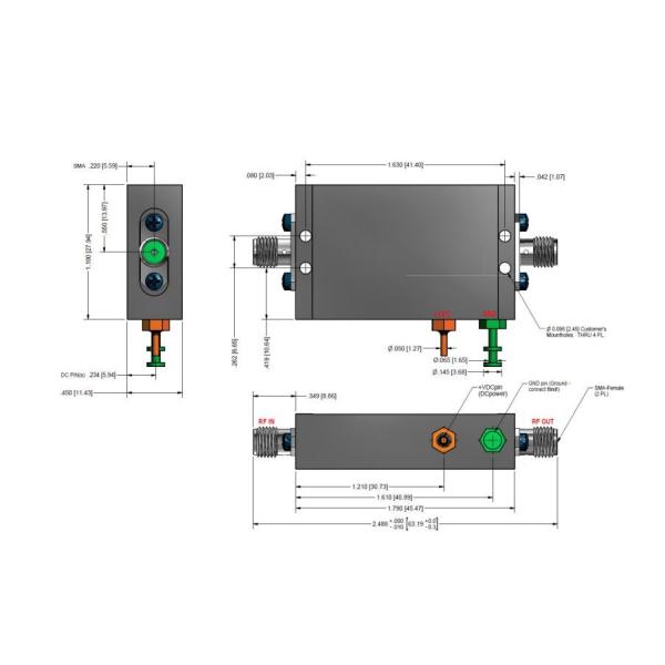 100 To 3000 MHz S Band Power Amplifier P1dB +18dBm RF Broadband HF Amplifier