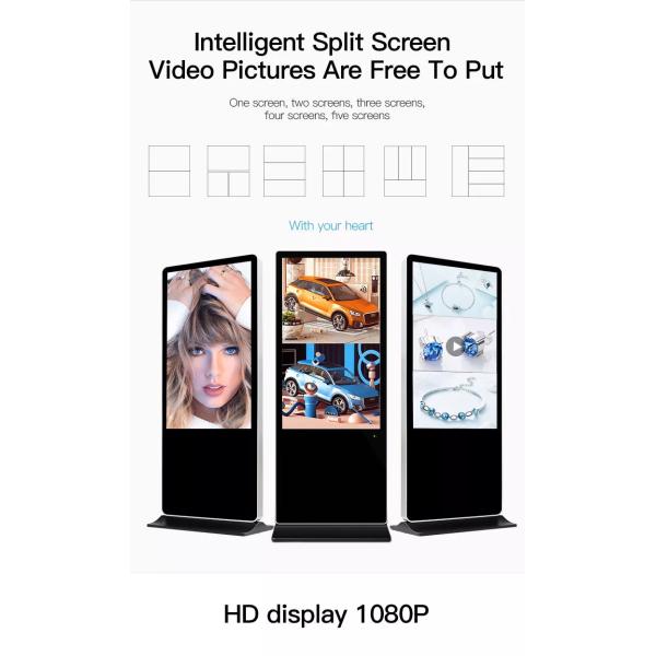 Indoor Digital Signage 65 Inch Floor Standing Advertising Display Interactive Touch Screen Kiosk for Shopping Mall
