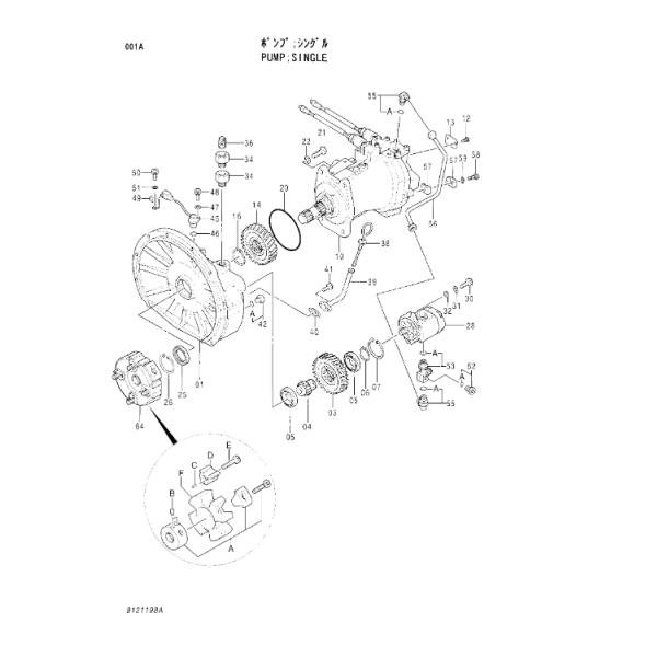 3064810 Gear Drive Fits Hitachi Ex100-3 Ex120-3 Ex100-3C Ex120-3C Hpv091 Pump Gear Box