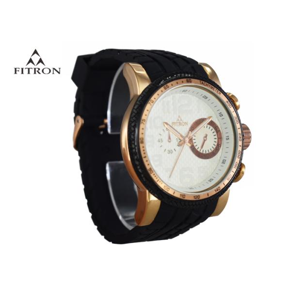 Silicone Strap Male Multifunction Wrist Watch Alloy Watch Case 5 Needles 2 Rounds