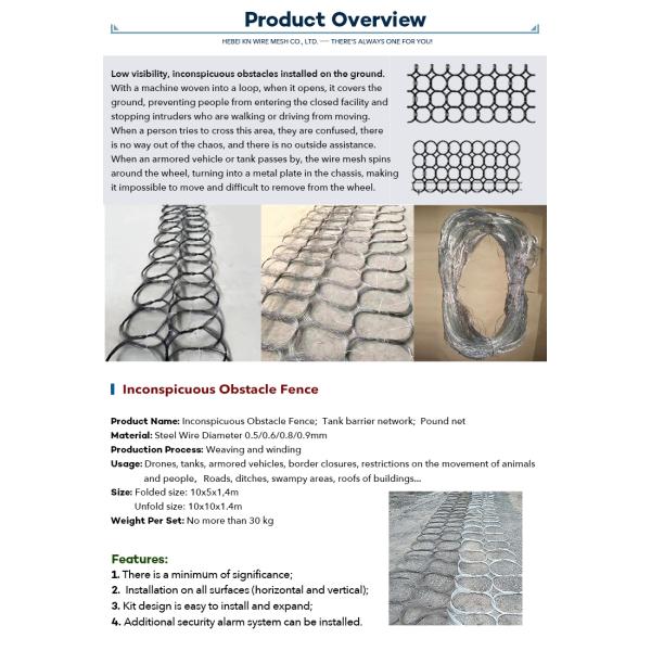 Anti Tank Invisible Drone Net Fence Wire Obstacle Low Visibility Mesh Tank Security Putanka Barrier