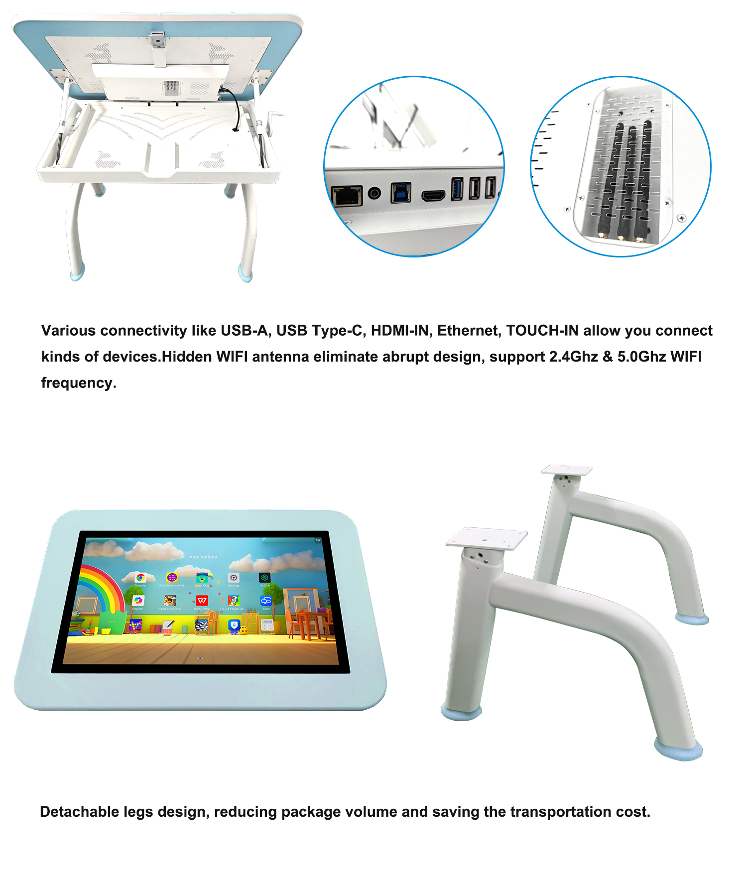32 Inch LCD Touch Interactive Table Android 4+32GB for Kindergarten Education Equipment