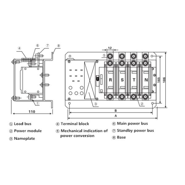 Hot sellting Dual Power Automatic Transfer Switch 2P/3P/4P AC400V 32A~125A