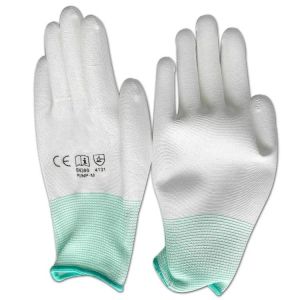 Polyurethane Coated 13 Gauge Polyester Liner Hyflex Antistatic ESD PU Dipped