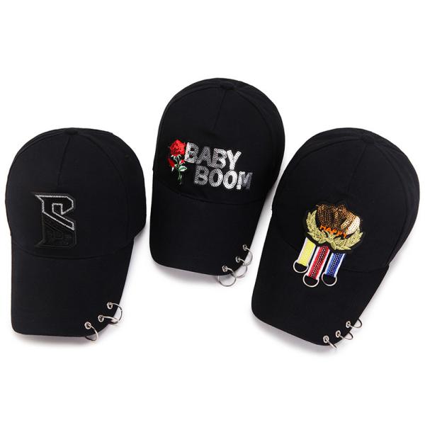 High Quality New Fashion Casual Hip-hop rivets Sport Cap Custom Unisex Ponytail trucker hat color:dark blue size:adult