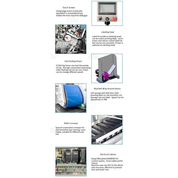 2ml 3ml 10ml Vial Sticker Labeler Automatic Ampoule Tincture Bottle Horizontal Wrap Labeling Machine