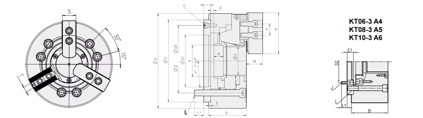 Solid Three-Jaw Pneumatic Chuck , CNC Power Chuck for Your Manufacturing Needs