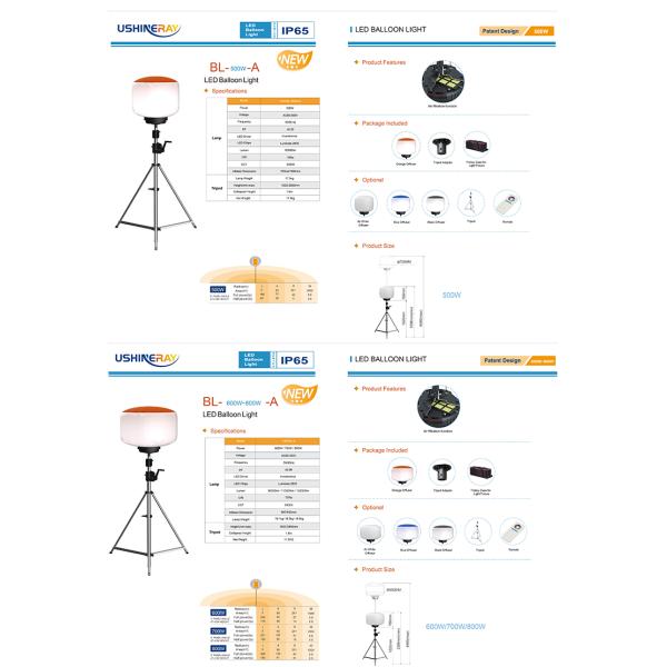 200w Led Balloon Lighting Balloon Light Tower For Construction