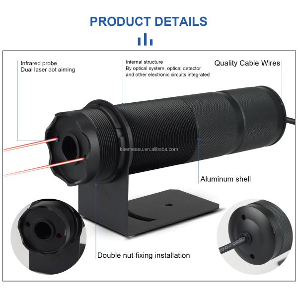 kaemeasu Temperature Transmitter 4~20mA Output Laser Pyrometer Temp Sensor -50~600℃