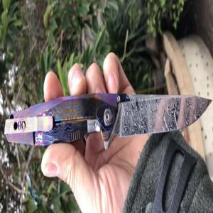 Buy cheap Luxury punched Foldable Tactical Hunting Knife Damascus Knife Set product
