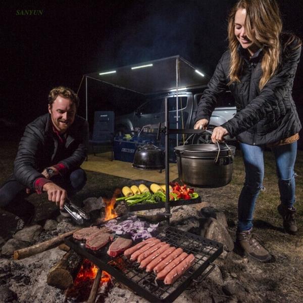 Black Powder Coated 24 Inch Garden Barbecue Grill Charcoal Trolley Bbq