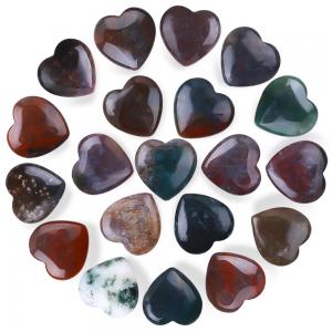Buy cheap Timeproof Polished Gemstone Indian Agate Heart Shaped Chakra Stones Crystal product