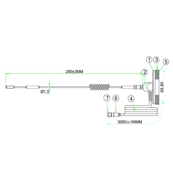 Vertical External LTE Antenna Omni 4G Magnetic Loop Antennas 2400MHZ 5dBi