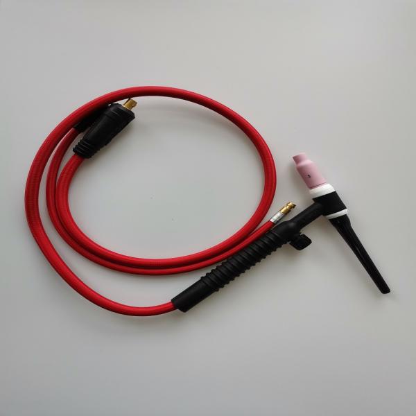 Upper WT-17 10-25EU Gas Argon Tig Torch Air-cooled Welding Gun for Metal Welding Black Red