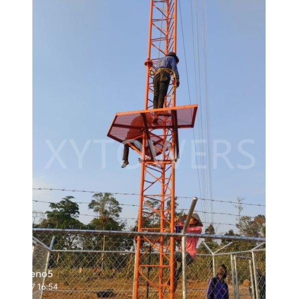 Galvanized 3 Legs Triangular Radio Mast Telecom Self Supporting Angle Steel Lattice Tube Tower