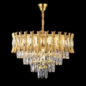 Wholesale Retractable Crystal Chandelier Ceiling Fan With Light And Remote