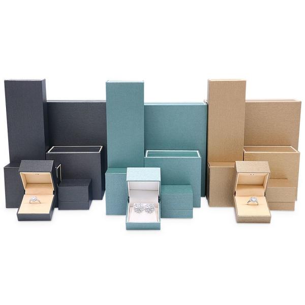 China Wholesale 100% Recyclable Paper Packaging Drawer Box, PU Leather Jewelry Clamshell Box with LED Light for Ring/Earring/Bracelet, Free Samples Available